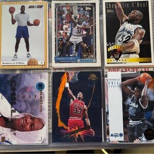 Basketball stickers 6 Total Shaquille O’Neil Scottie Pippen and Derrick coleman
